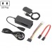 YP009 Three  Purpose USB to IDE SATA Easy Drive Cable Hard Disk Drive Data Cable with Power Supply  US Plug Set