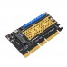 NVMe SSD to PCI  e Adapter PCIE X4 X8 X16 Hard Drive Expansion Card for M 2 NGFF M KEY SSD Hard Disk with LED Light